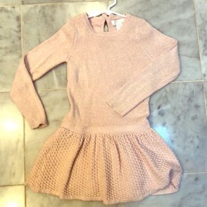 Sweet Sweater Dress—Pink with Gold Thread